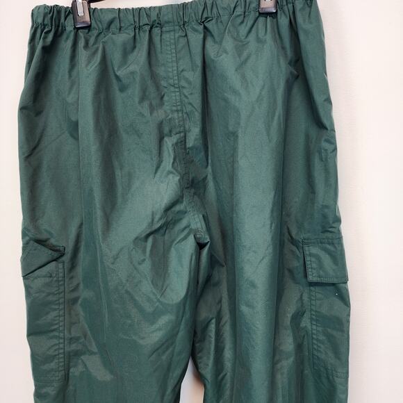 Vintage Field & Stream Water Resistant Cargo Pants Size XL Green Nylon Ankle Zip - Picture 5 of 9